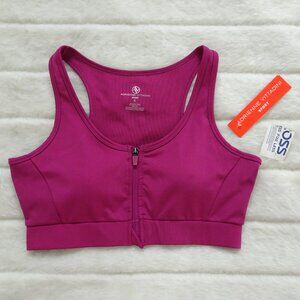 NWT Adrienne Vittadini  Sports Zipper Front Bra XL